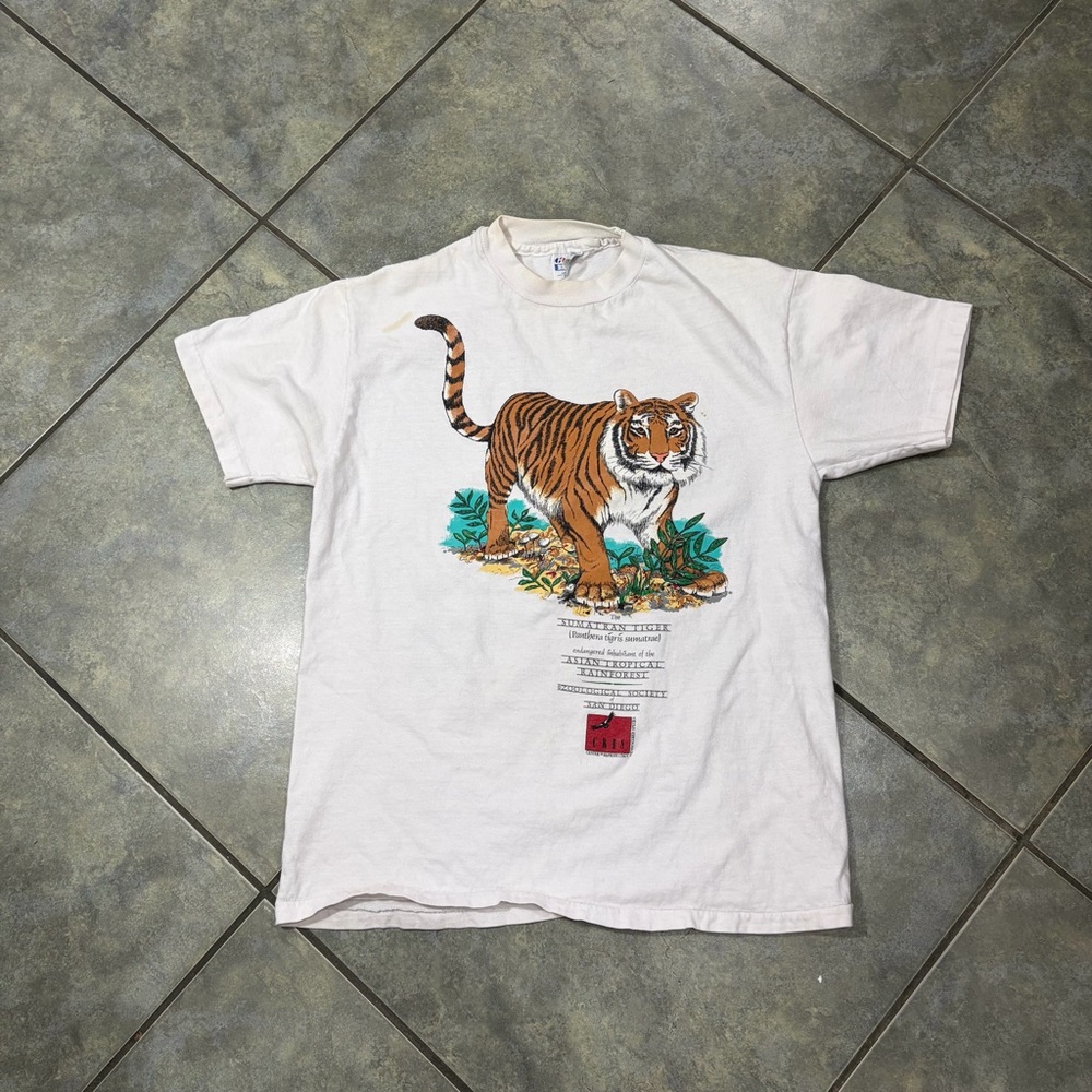 Vtg San Diego Zoo Shirt Adult SZ M Wild Animal Park Tiger Giraffe Elephant 90s